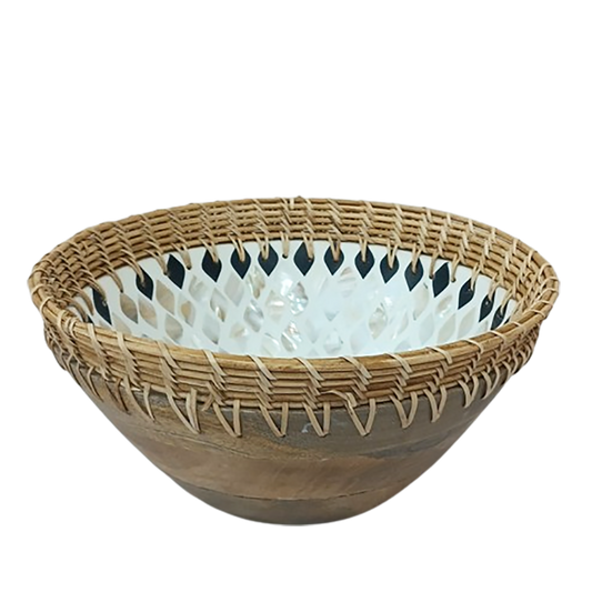 Van Deurs Danmark Bowl With Enamel & Cane 33x15 Cm