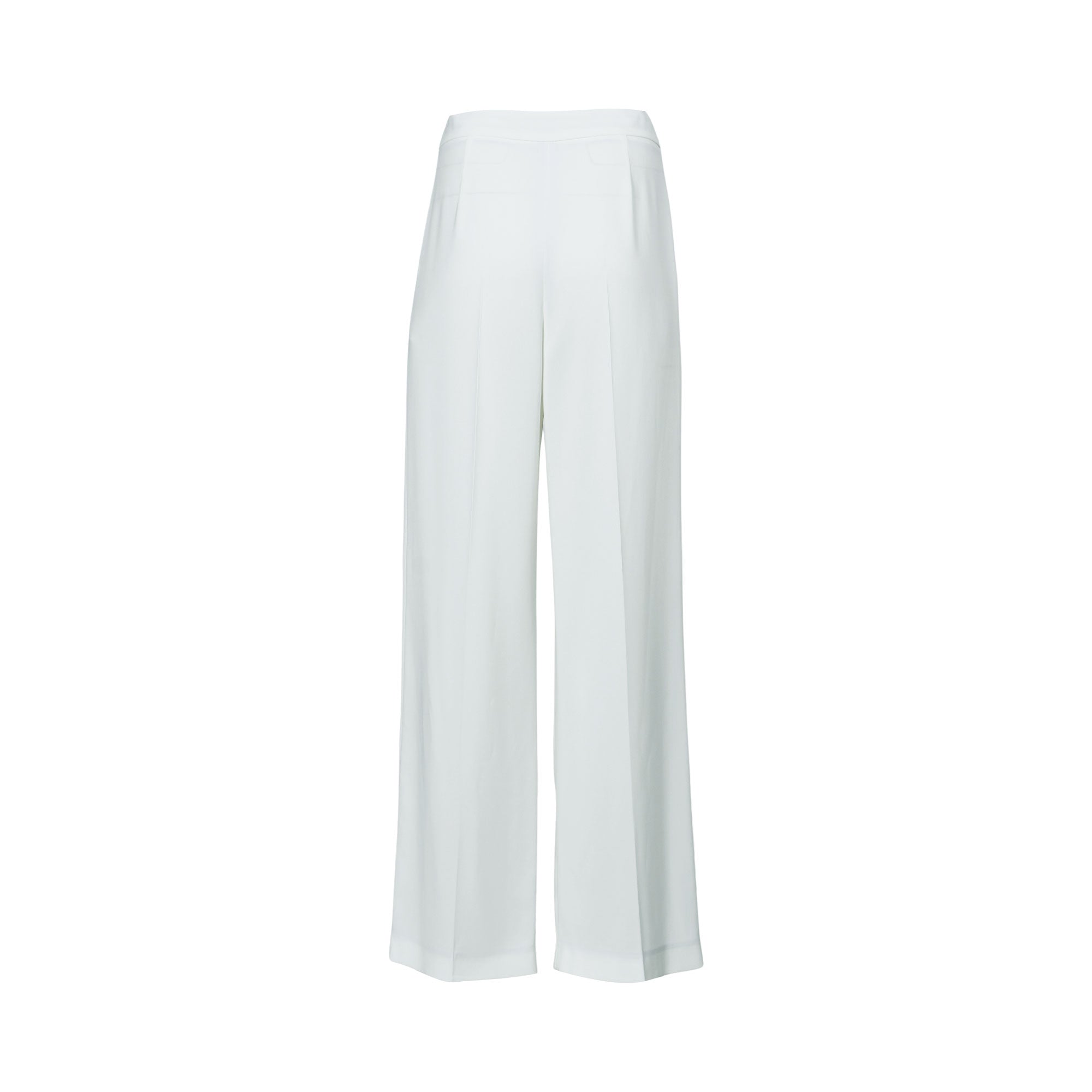 Eleventy Women's Crisp White Wide-Leg Trousers with Tie Detail