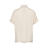 Eleventy Women's Beige Linen-Blend Short-Sleeve Shirt