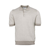 Gran Sasso Men's Ribbed Knit Polo Shirt