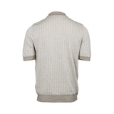 Gran Sasso Men's Ribbed Knit Polo Shirt
