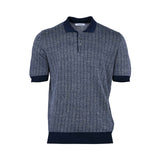 Gran Sasso Men's Ribbed Knit Polo Shirt