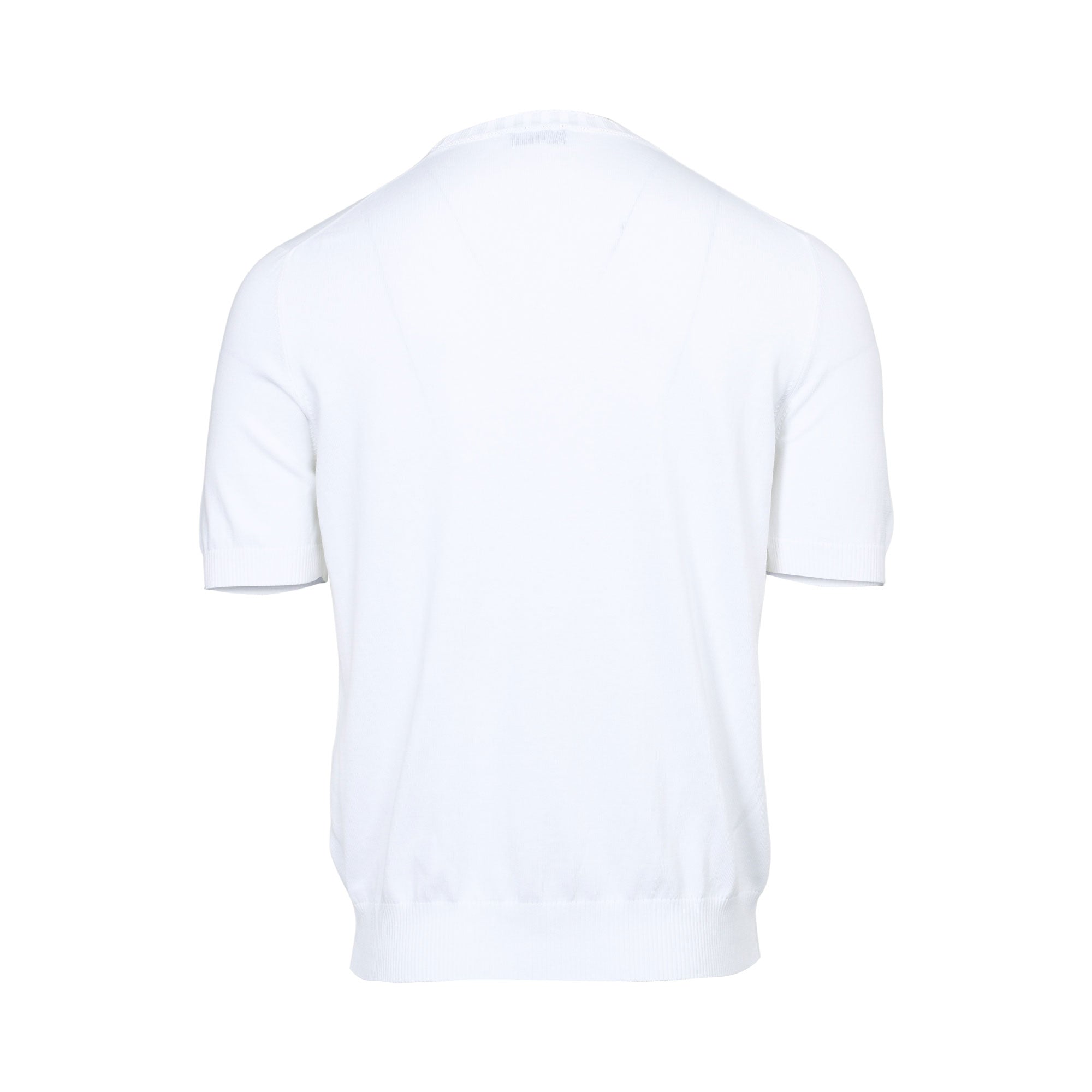 Gran Sasso Men's White Knitted Crew Neck T-Shirt