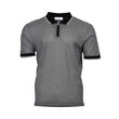 Gran Sasso Men's Patterned Knit Zip Polo Shirt - (Available in Black & Brown)