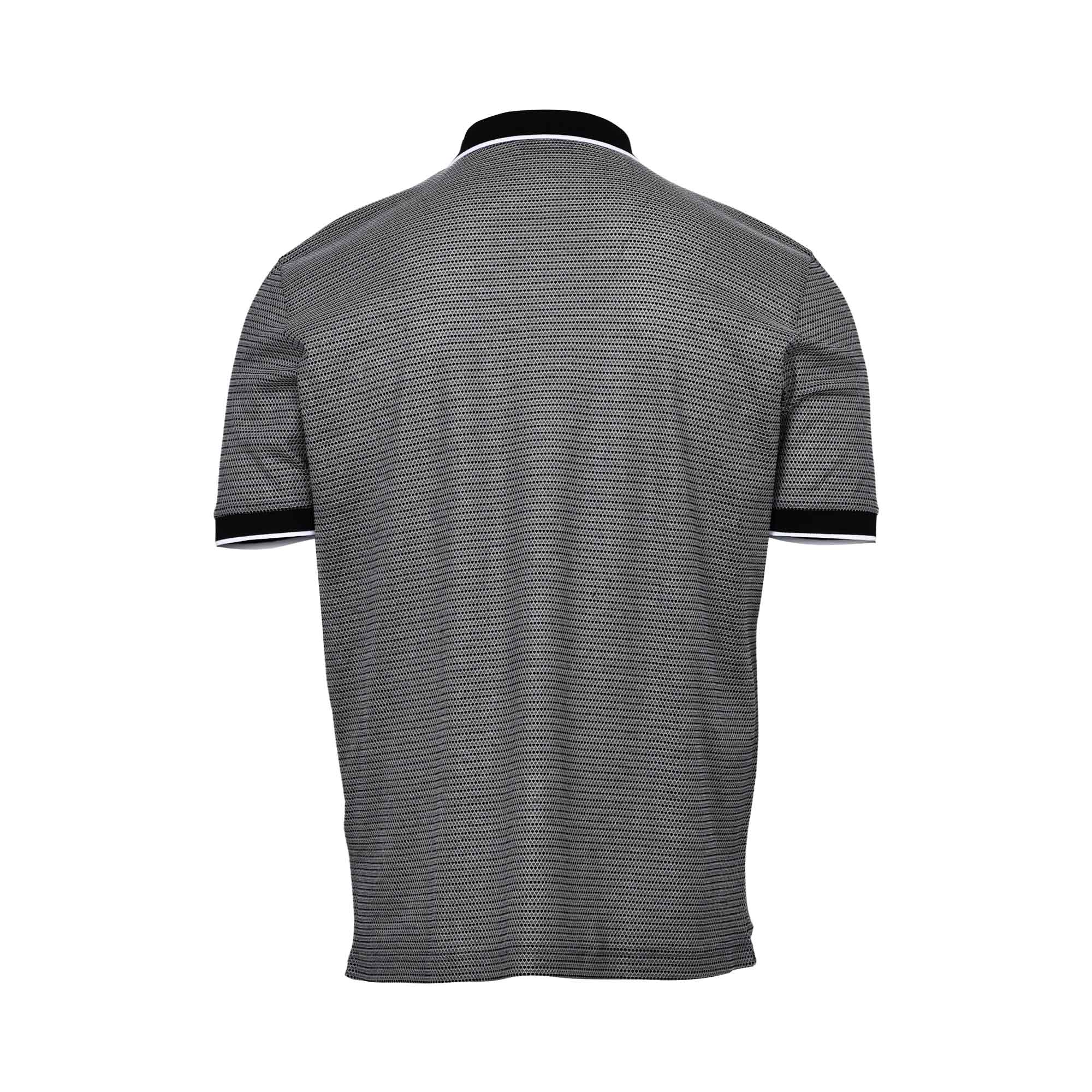 Gran Sasso Men's Patterned Knit Zip Polo Shirt - (Available in Black & Brown)