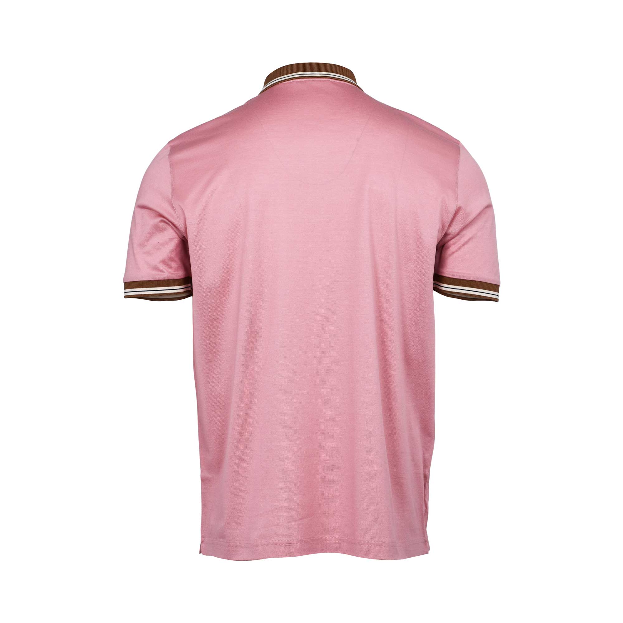 Gran Sasso Men's Tennis Zip Polo Shirt with Striped Trim