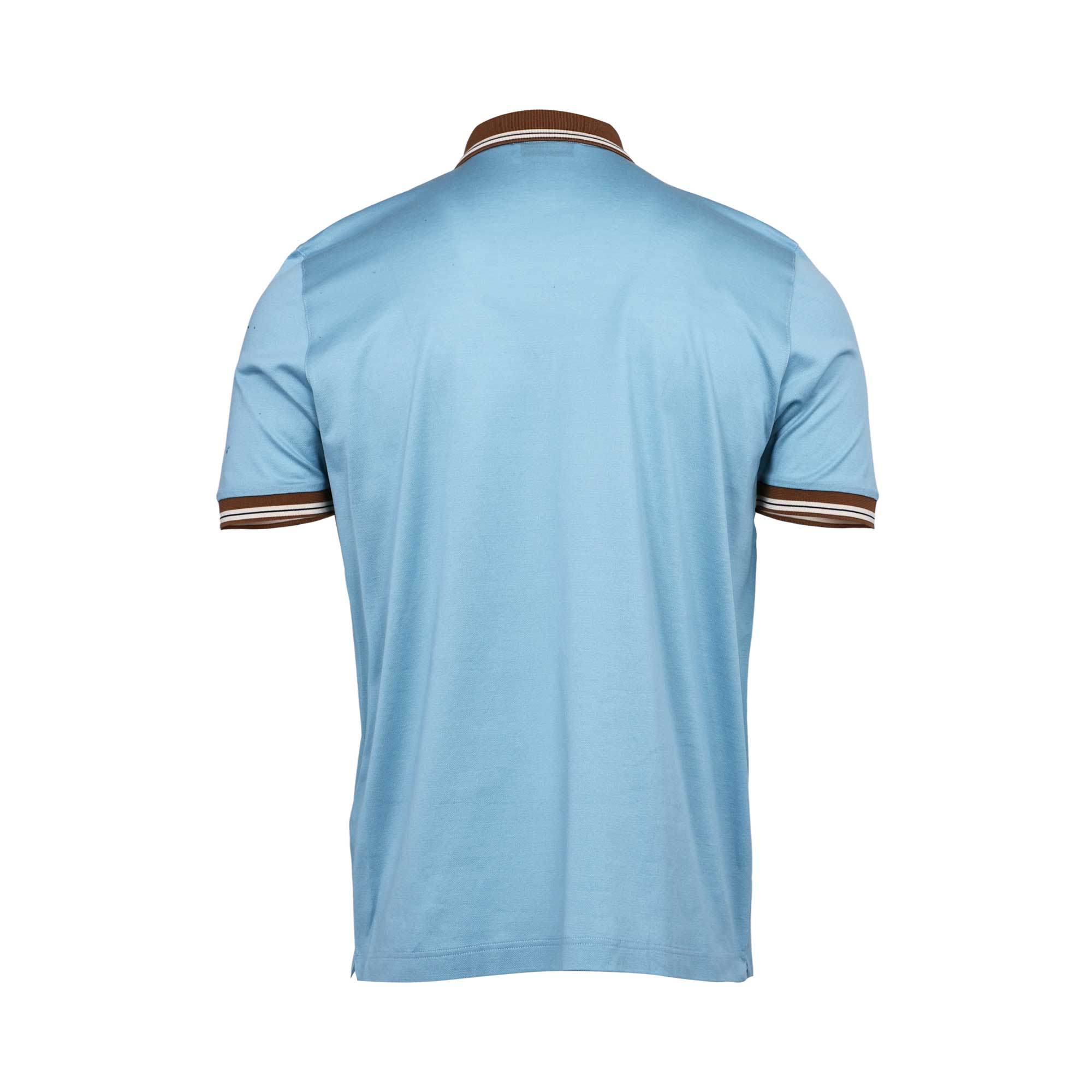 Gran Sasso Men's Tennis Zip Polo Shirt with Striped Trim