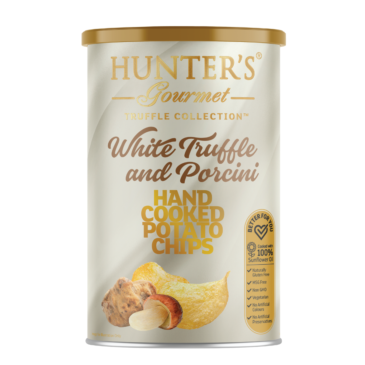 Hunter's Chips White Truffle and Porcini 150g in Can