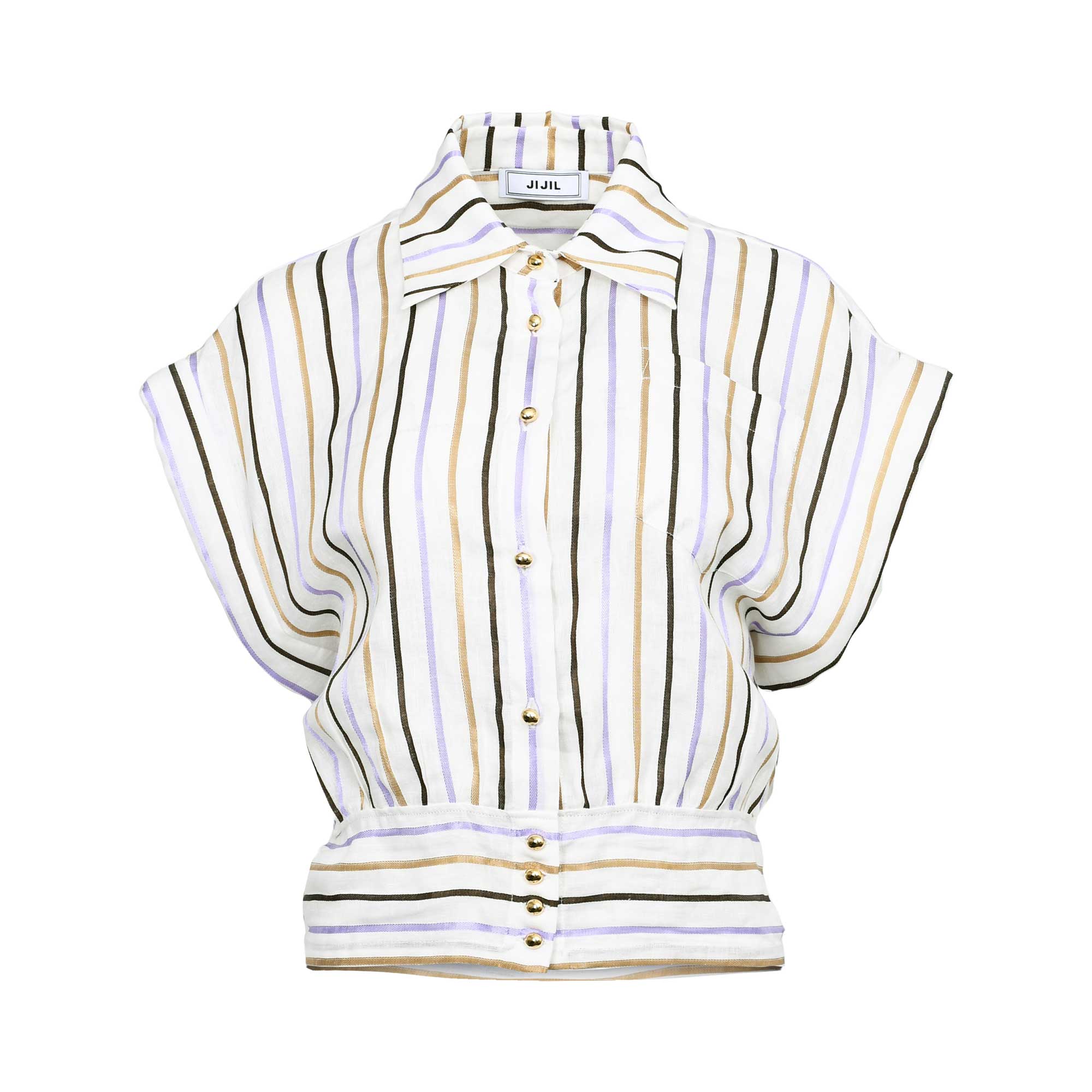 Jijil Women's Off-white Short Sleeve Blouse