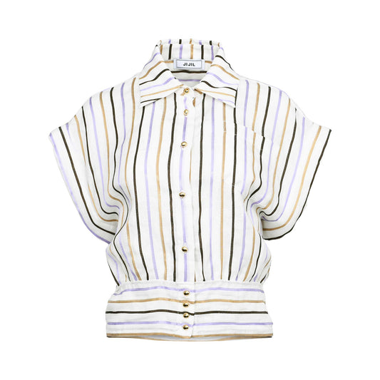 Jijil Women's Off-white Short Sleeve Blouse