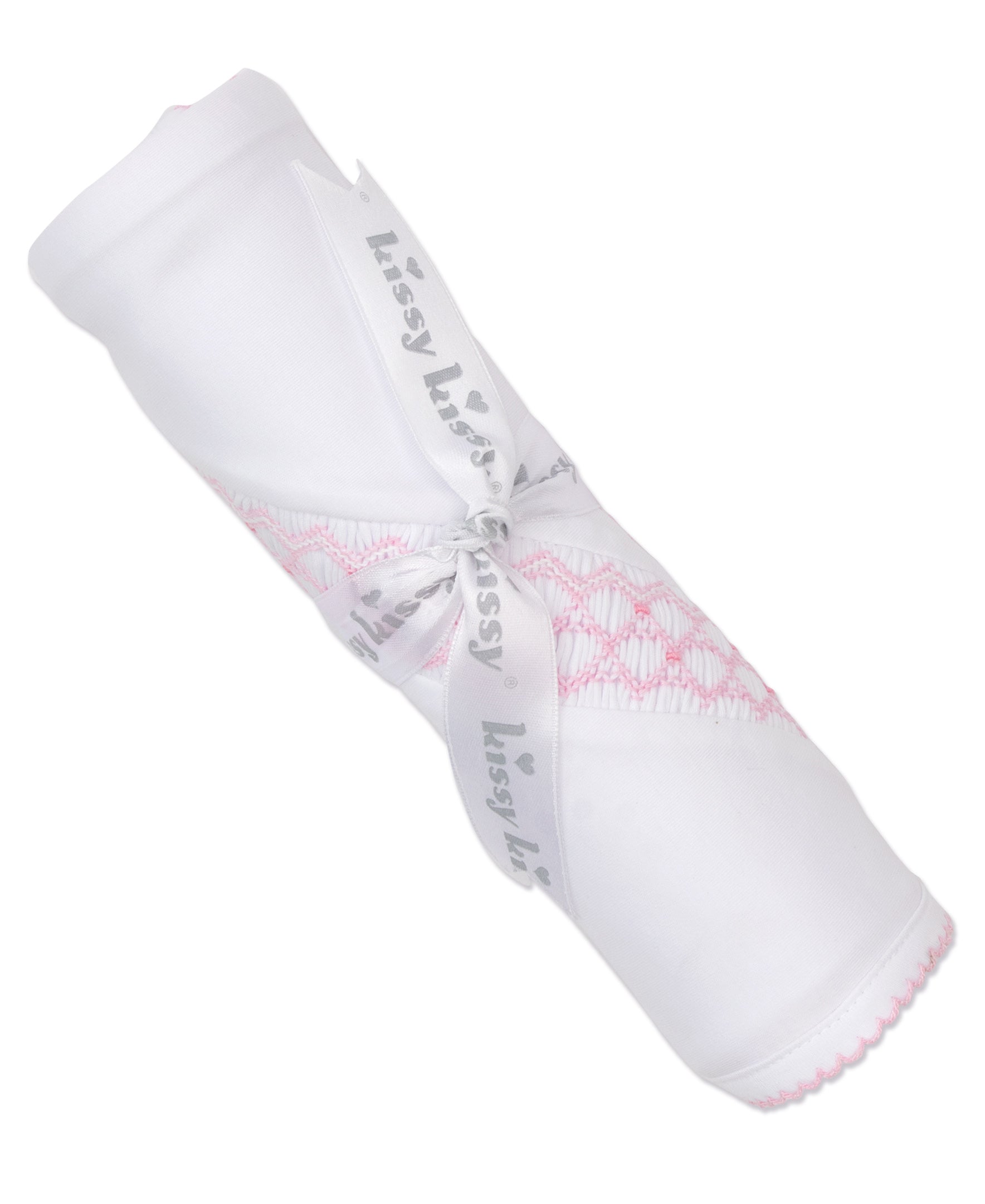Kissy Kissy Kids New Born Girl's Pink & White Blanket