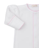 Kissy Kissy Kids New Born Girl's  White & Pink Sleepsuit Set