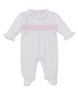 Kissy Kissy Kids New Born Girl's White & Pink Sleepsuit Set