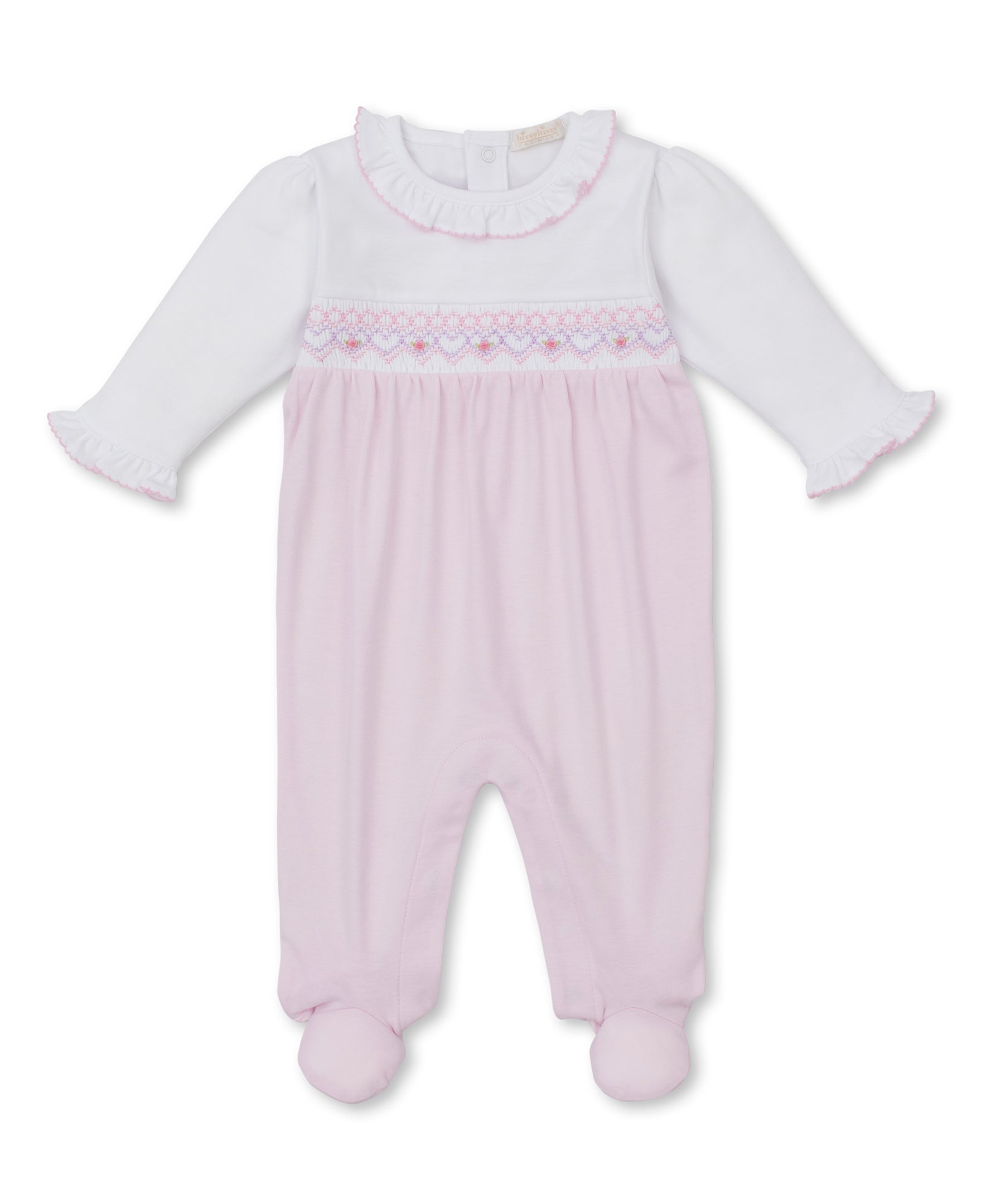 Kissy Kissy Kids New Born Girl's  White & Pink Sleepsuit Set