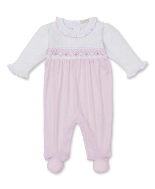 Kissy Kissy Kids New Born Girl's  White & Pink Sleepsuit Set