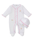Kissy Kissy Kids New Born Girl's White & Pink  Sleepsuit Set
