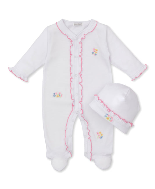Kissy Kissy Kids New Born Girl's White & Pink  Sleepsuit Set