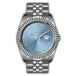Monteva Gents' Classic Watch with Light Blue Arabic Dial Metal Bracele Watch