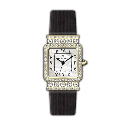 Monteva Chic Odim Ladies Gold case Arabic MOP Dial Watch