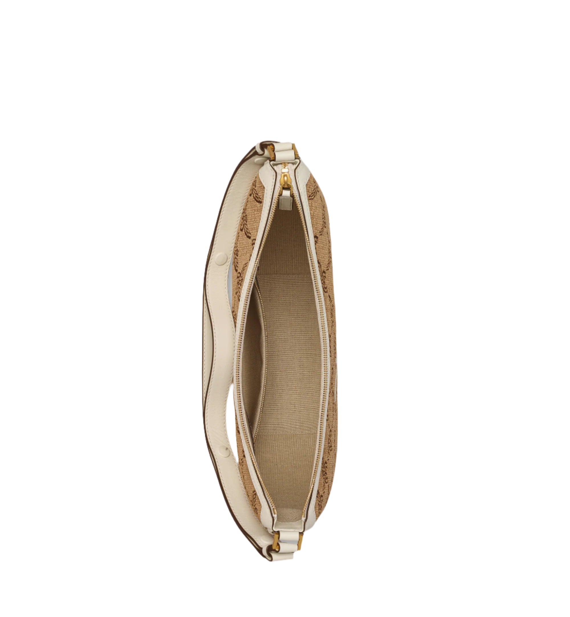 MCM Women's Himmel Ascending Moon Hobo in Lauretos Raffia Jacquard