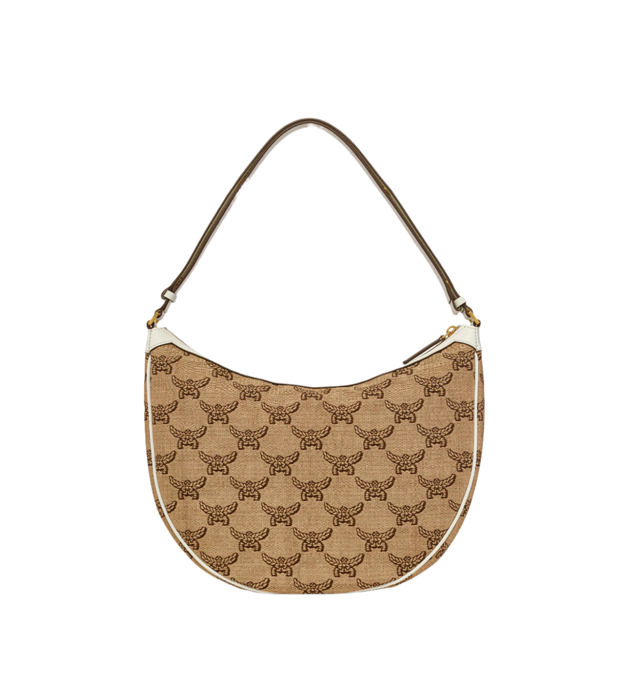 MCM Women's Himmel Ascending Moon Hobo in Lauretos Raffia Jacquard