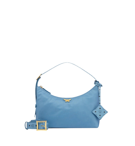 MCM Women's Aren Hobo in Recycled Nylon and Monogram Print Leather