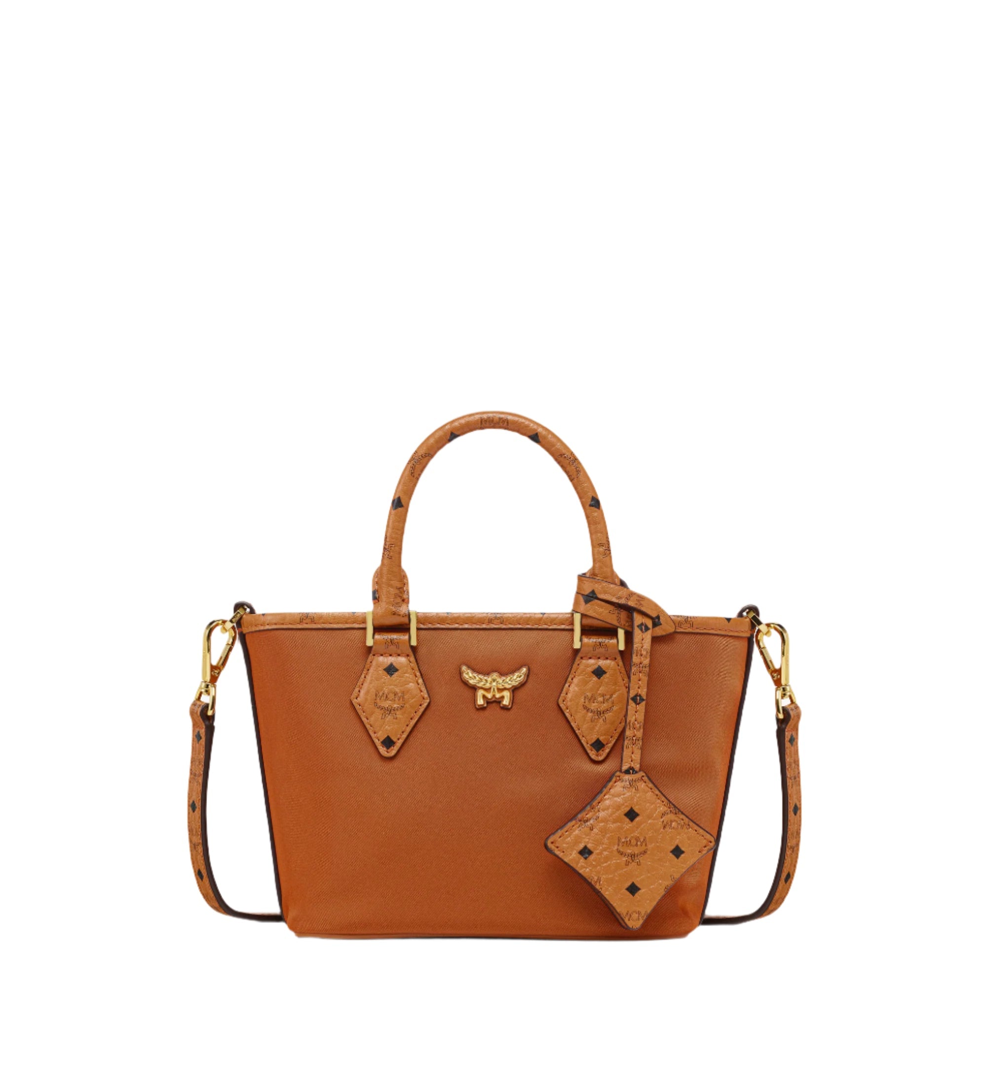 MCM Women's Aren Shopper in Recycled Nylon and Monogram Print Leather