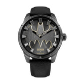 Police x Batman "The Bat" Limited Edition Gents Antique Gunmetal  Black Leather Strap Watch