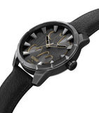 Police x Batman "The Bat" Limited Edition Gents Antique Gunmetal  Black Leather Strap Watch
