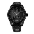 Police The Bat Gents Black Dial Black Leather Strap Watch
