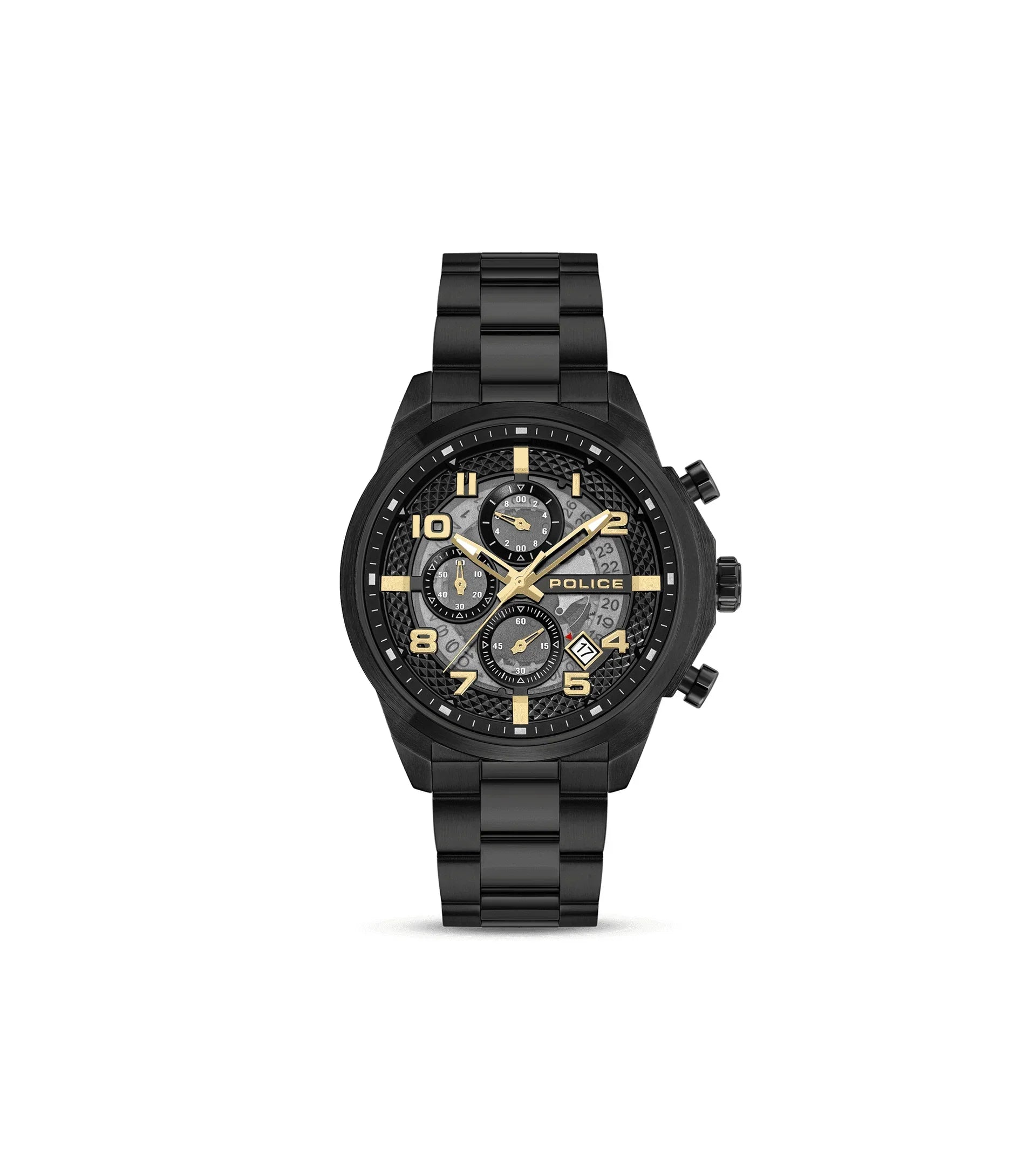 Police Soul Gents Black Stainless Steel Watch