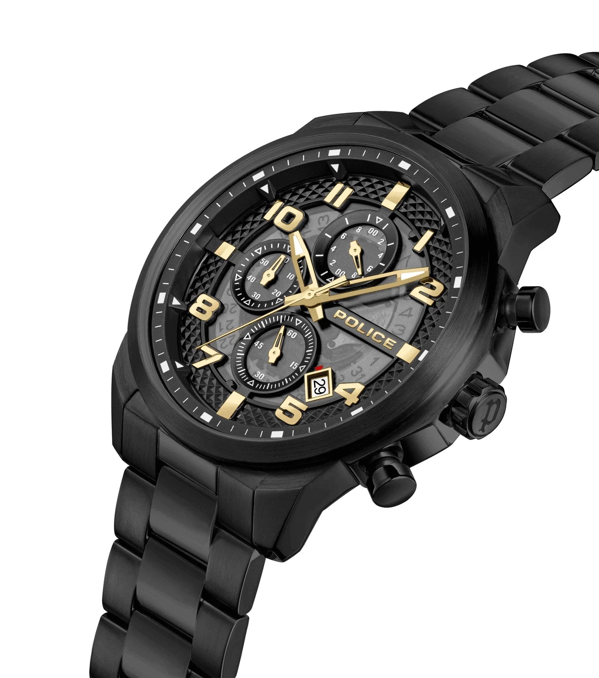 Police Soul Gents Black Stainless Steel Watch