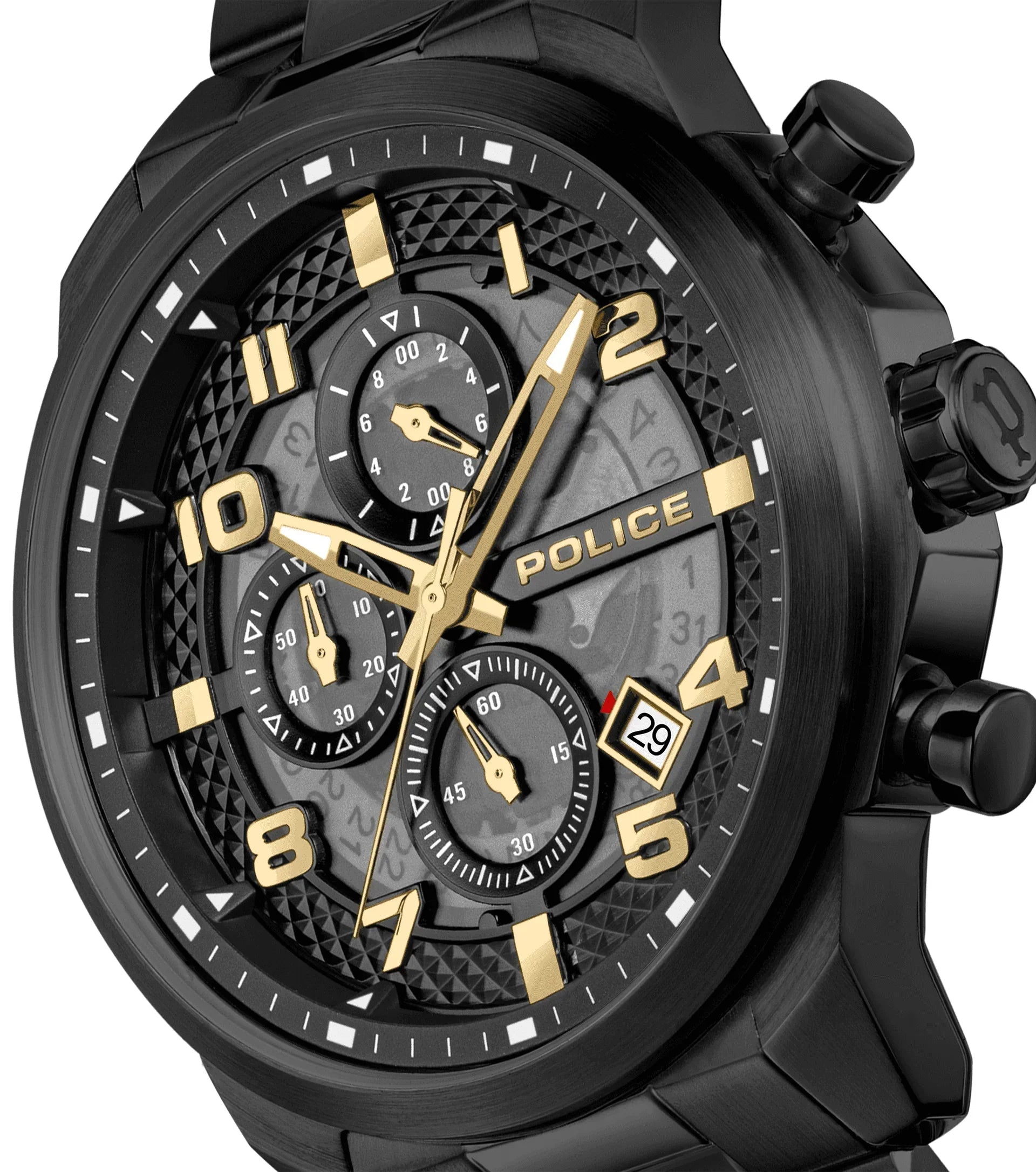 Police Soul Gents Black Stainless Steel Watch