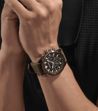 Police Motion Gents Multifunction Green Dial Silicon Strap Watch