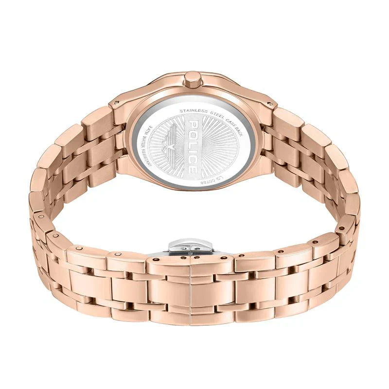 Police Moonlight Ladies Rose Gold-Plated Watch with White Mother-of-Pearl Dial