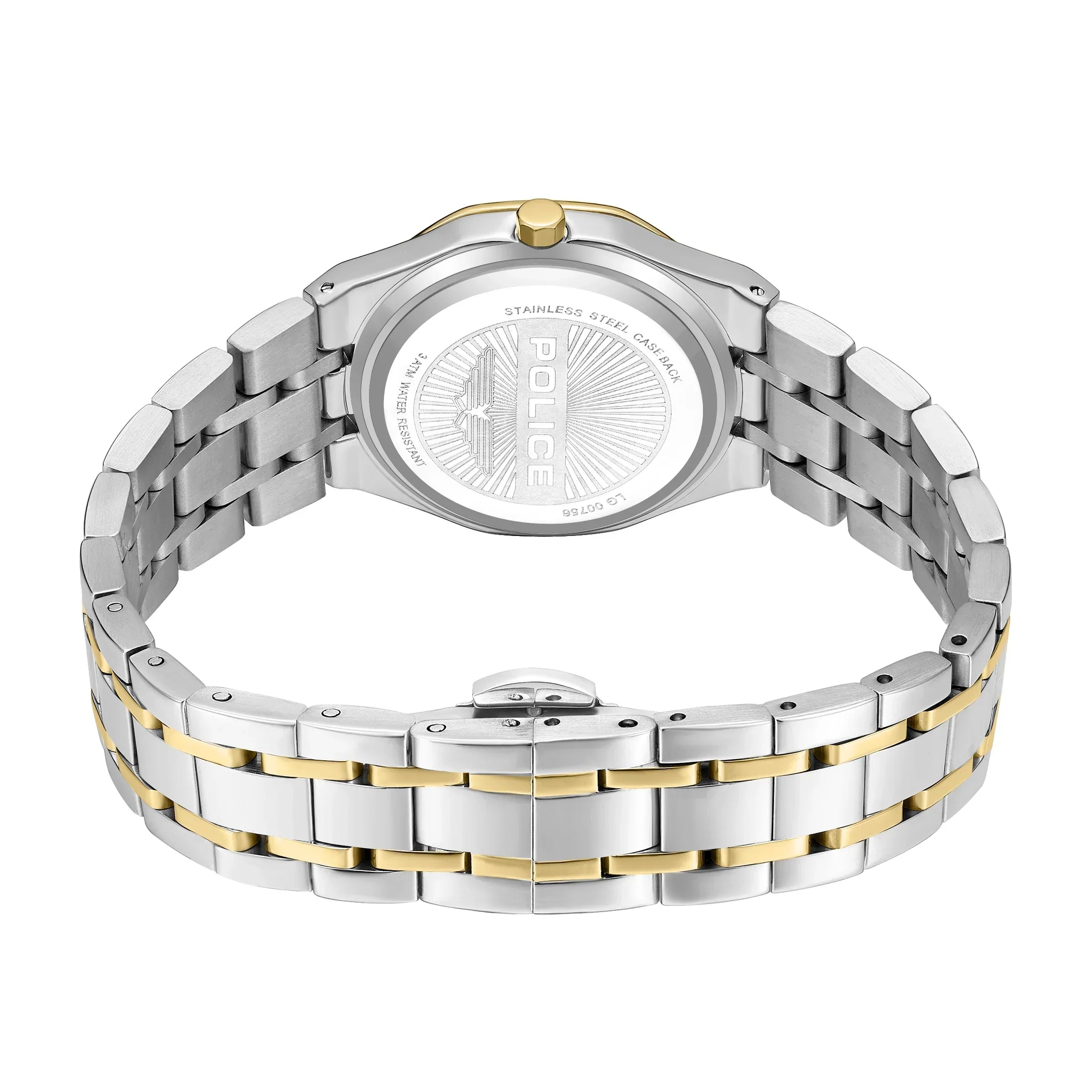 Police Moonlight Ladies Two-Tone Watch with Champagne Mother-of-Pearl Dial & Crystal Bezel
