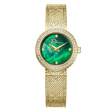 Police Flare Ladies Gold-Tone Mesh Bracelet Watch with Green Mother-of-Pearl Dial & Crystal Bezel
