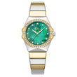 Police Cosmos Ladies Green Dial TwoTone Metal Strap Watch