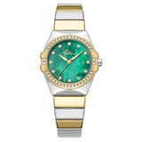 Police Cosmos Ladies Green Dial TwoTone Metal Strap Watch