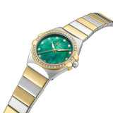 Police Cosmos Ladies Green Dial TwoTone Metal Strap Watch