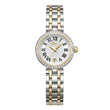 Police Denali Ladies Silver Dial Two-Tone Analog Watch with Roman Numerals & Crystal Bezel