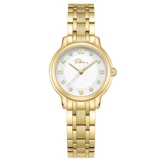 Police Charm Ladies Silver Dial Gold Stainless Steel Watch