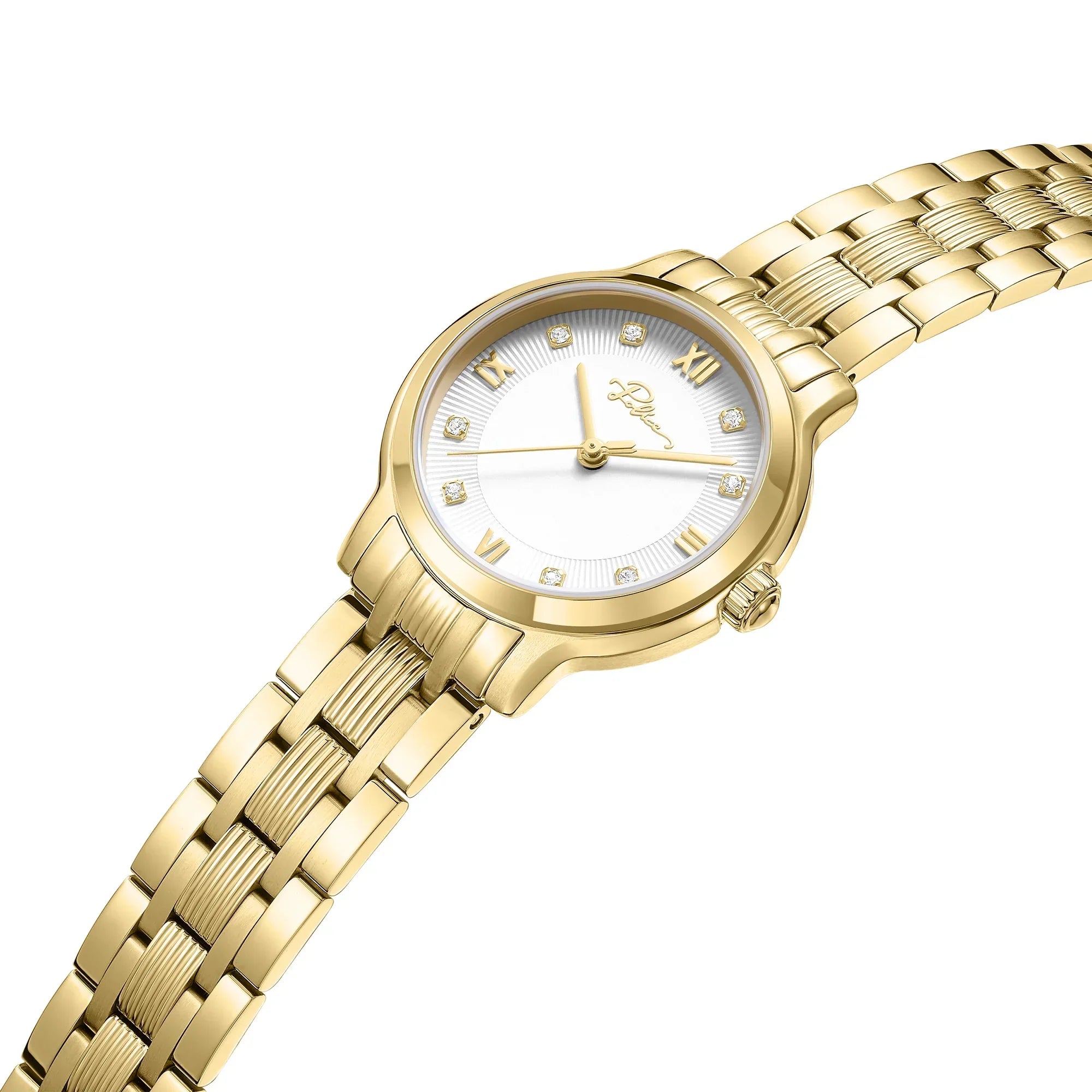 Police Charm Ladies Silver Dial Gold Stainless Steel Watch