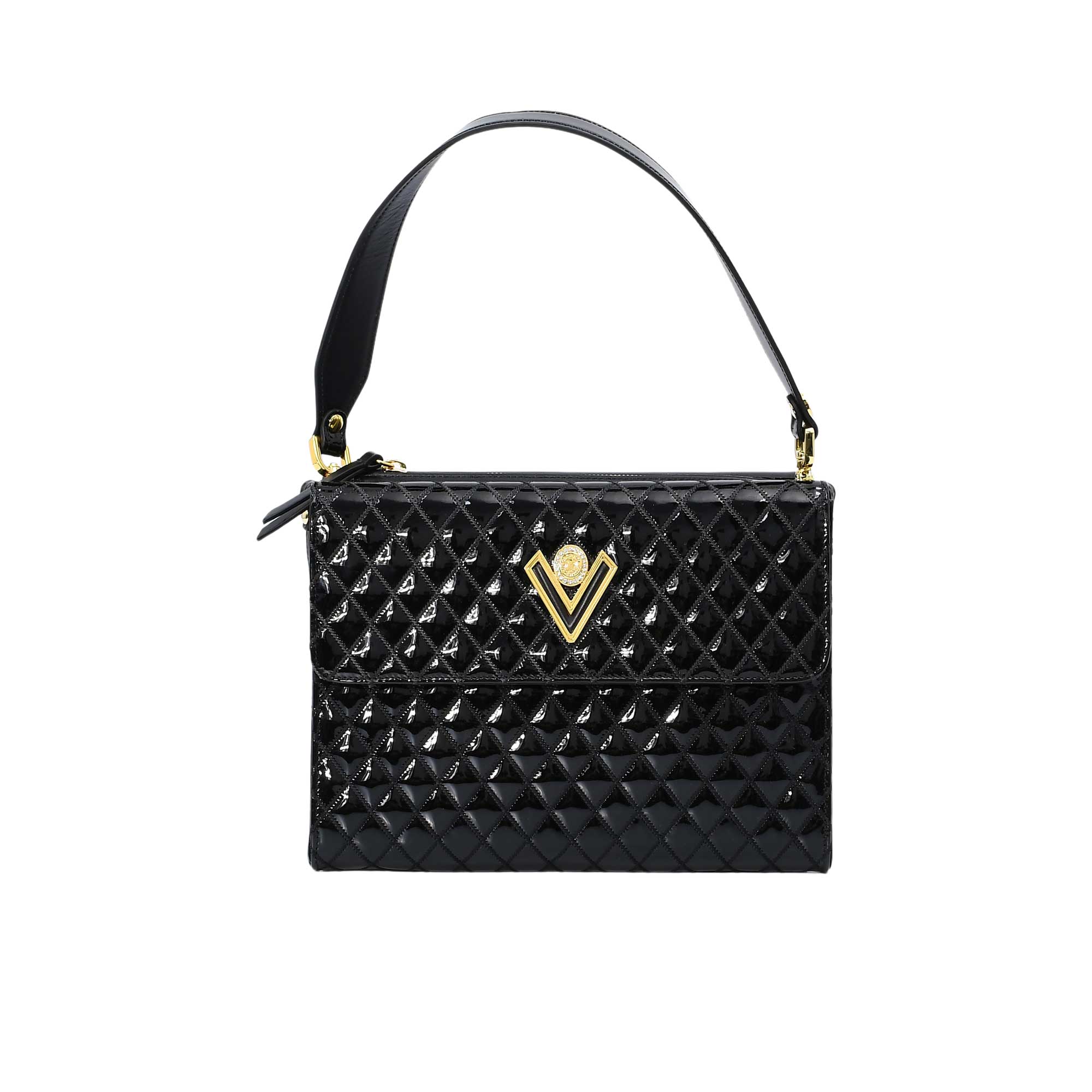 Orlandi Valentino Women's Desy Leather Black Hand Bag