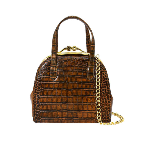 Orlandi Valentino Women's Rhea Leather Military Hand Bag