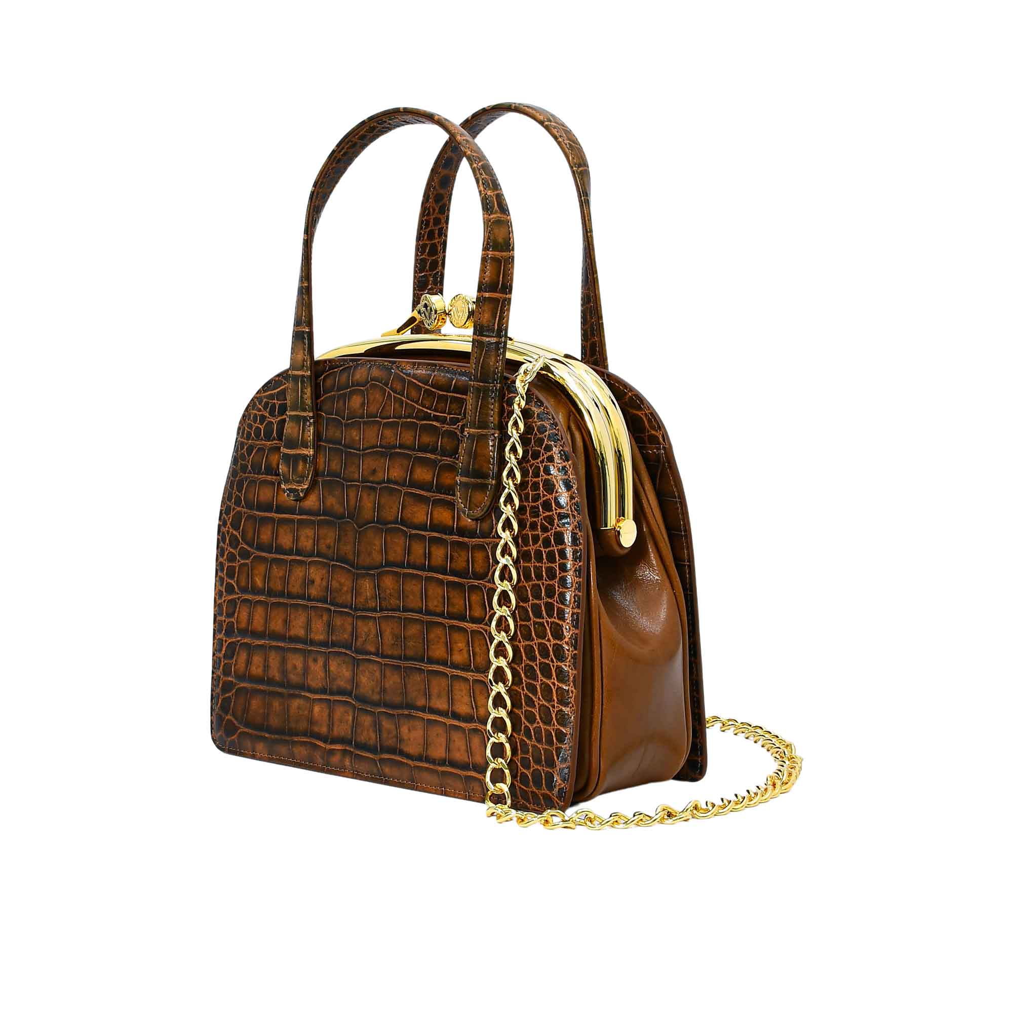 Orlandi Valentino Women's Rhea Leather Military Hand Bag