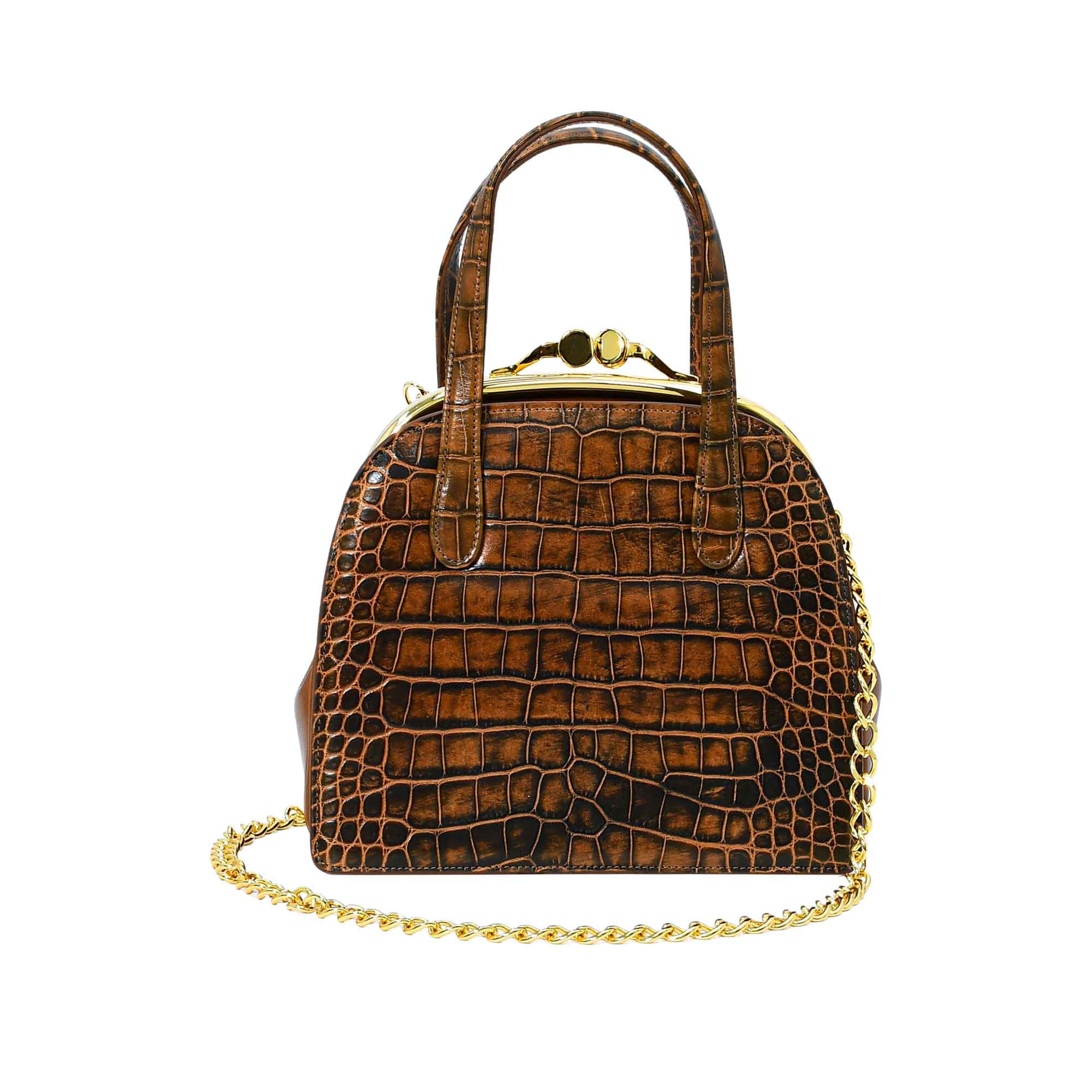 Orlandi Valentino Women's Rhea Leather Military Hand Bag