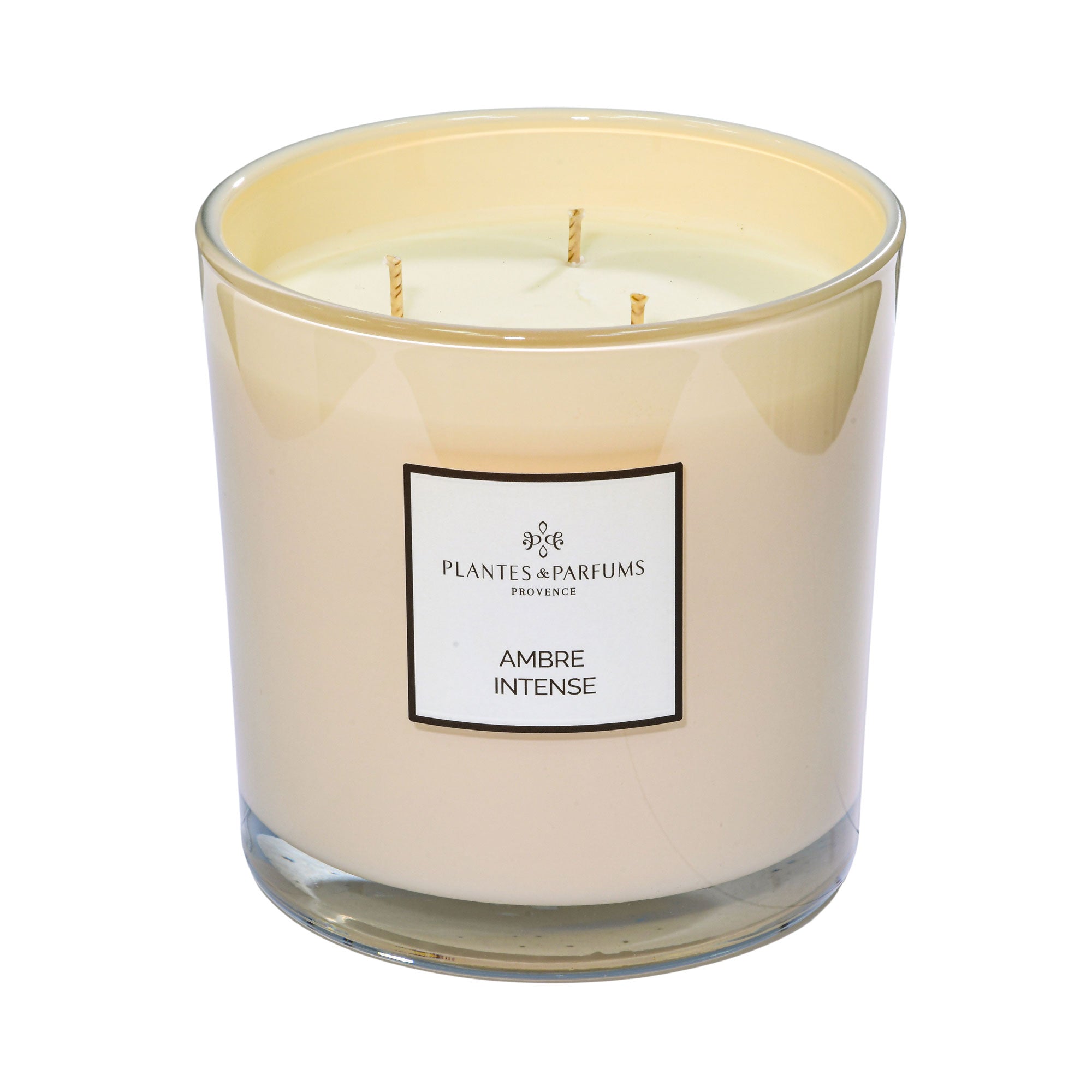 Plantes & Parfums Large Scented Vegetable Candle Prestige Ambre Intense 3 Wicks
