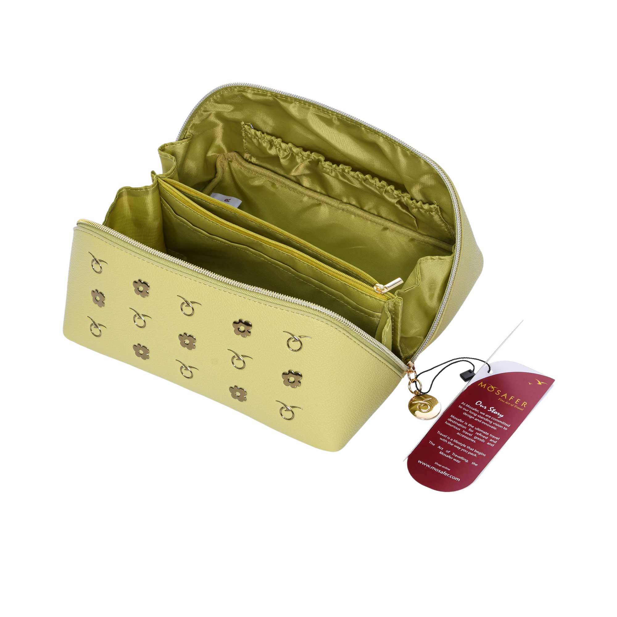 Mosafer Women's Dahlia Light Green Cosmetic Bag