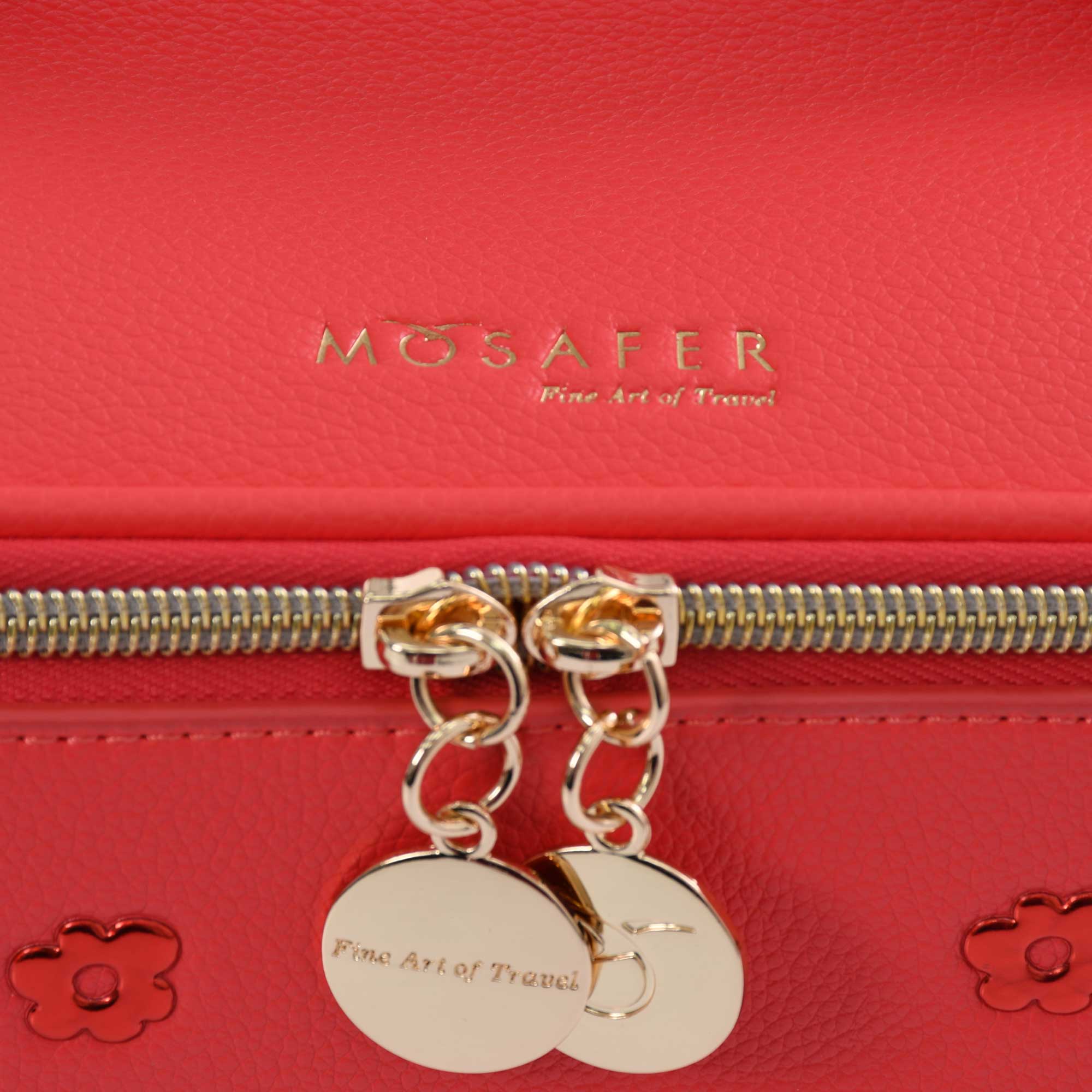 Mosafer Women's Dahlia Coral Pink Cosmetic Bag